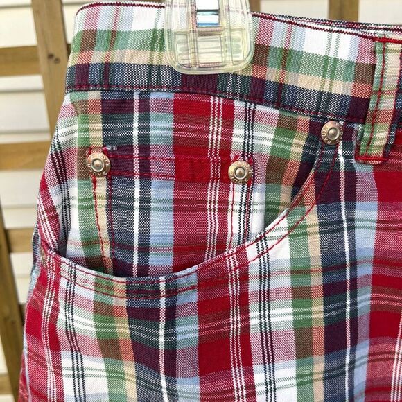 Eddie Bauer Vintage 100% Cotton Plaid Short Skirt Y2K Preppy Comfy Size 10 Tall - Picture 2 of 10